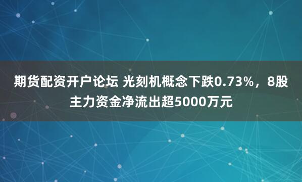 期货配资开户论坛 光刻机概念下跌0.73%，8股主力资金净流出超5000万元